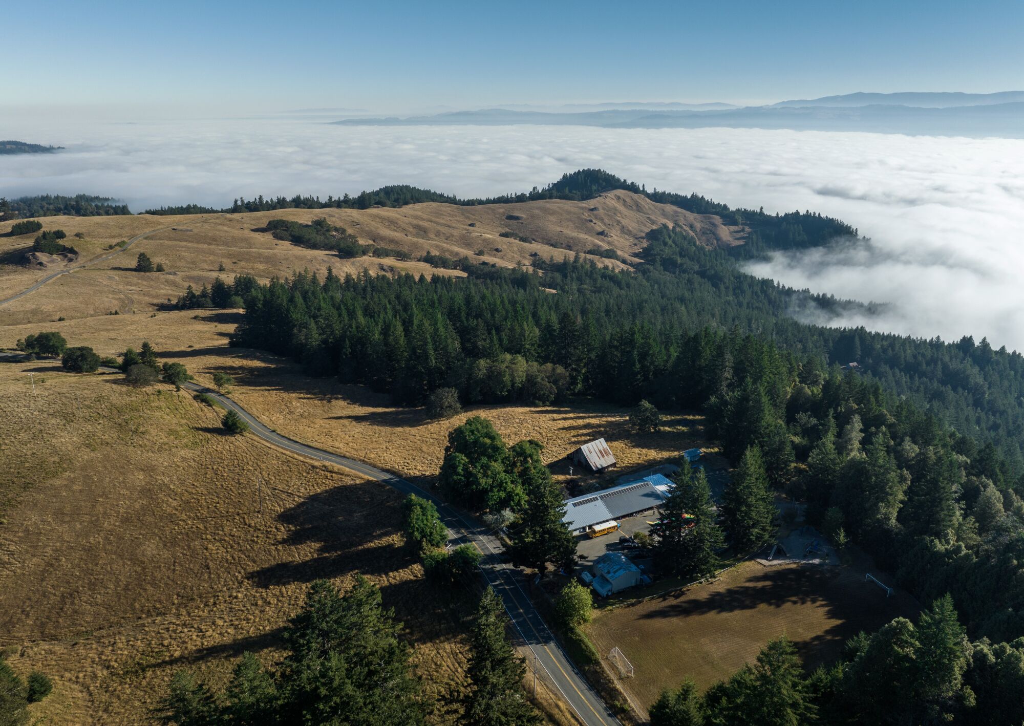 The tiny community of Kneeland is in Humboldt County, on a mountain. 