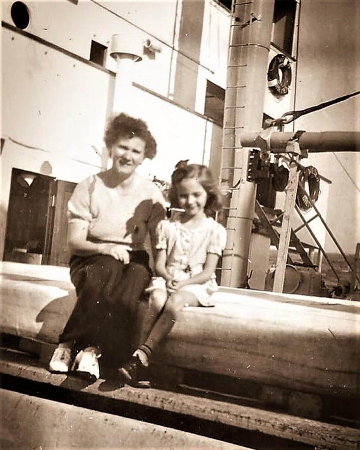 Elly Schwarzer, with daughter Dolores, 5, in 1939 on a ship bound for Germany. The journey would change their lives forever.