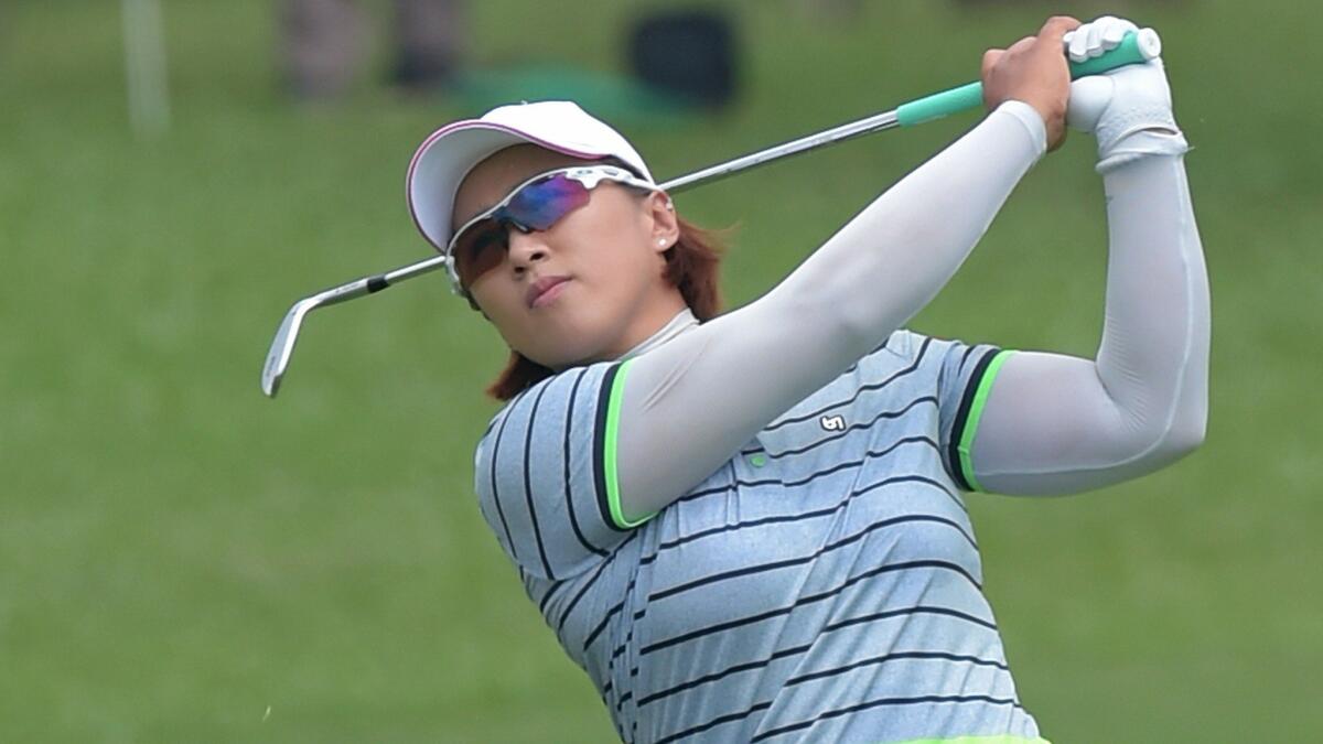 Amy Yang plays a shot during the third round of the Honda LPGA Thailand on Saturday.