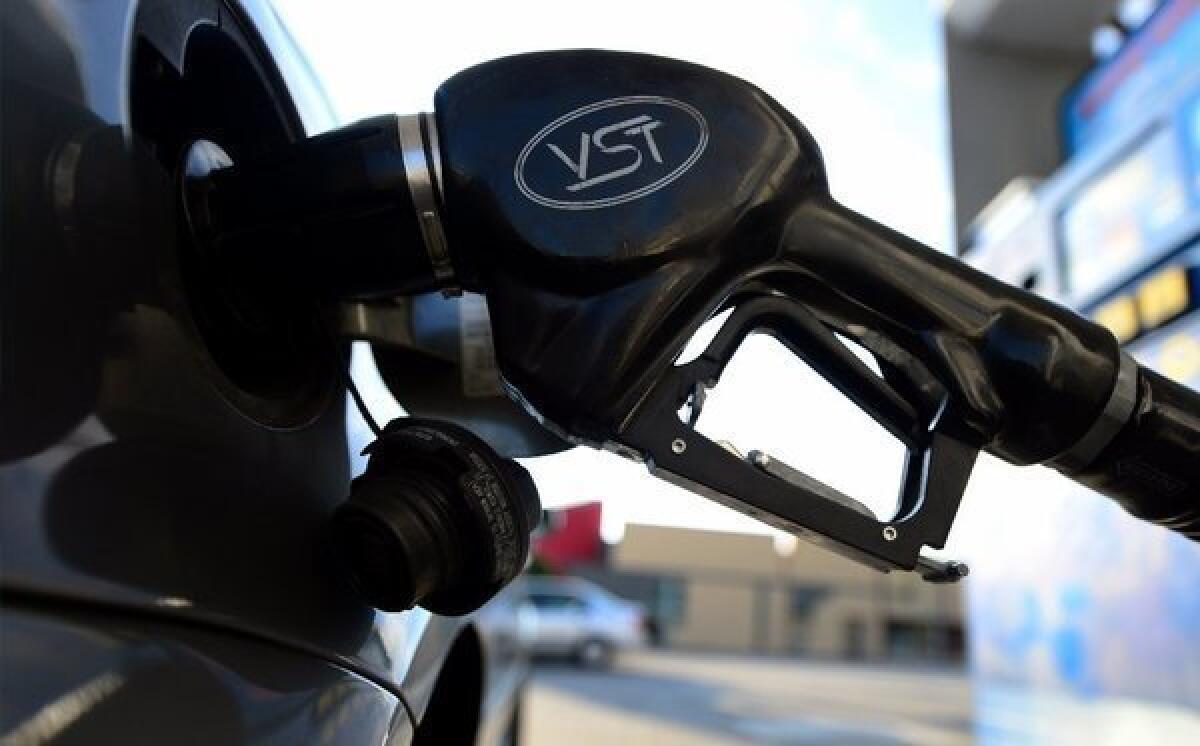 California's average price for a gallon of gasoline has dropped by more than 69 cents since hitting a record of $4.671 on Oct. 9.
