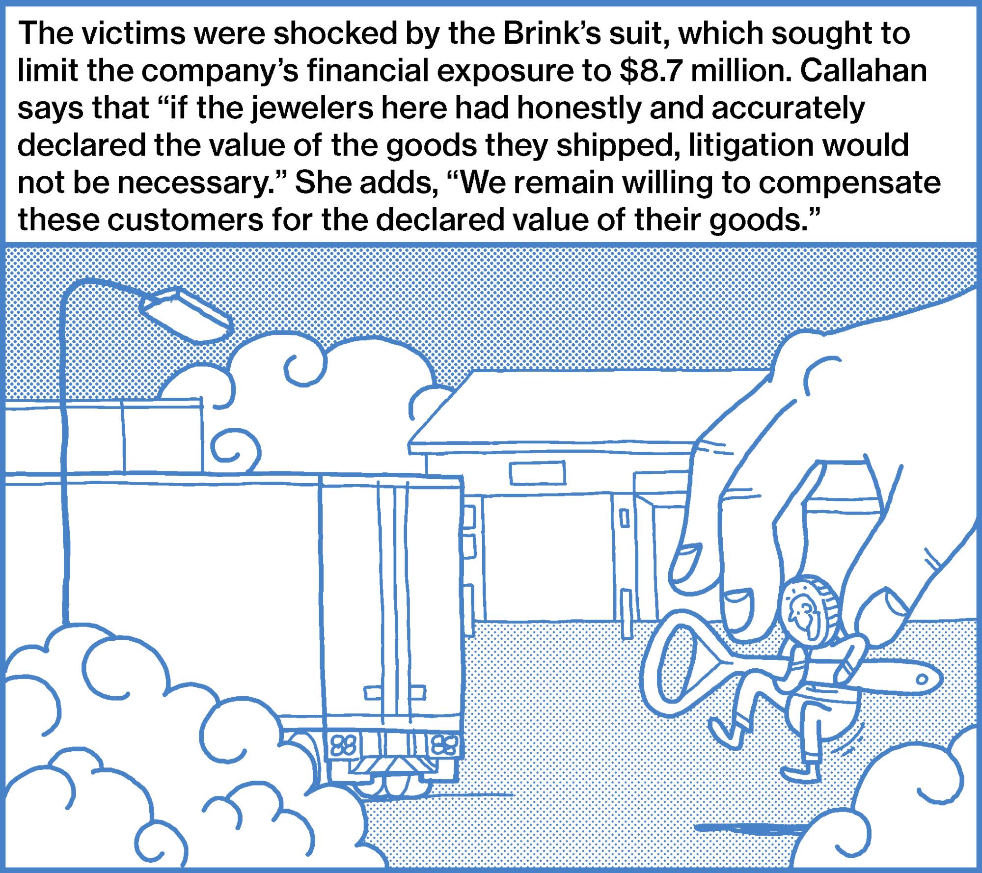 The victims were shocked by the Brink’s suit, which sought to limit the company’s financial exposure to $8.7 million.