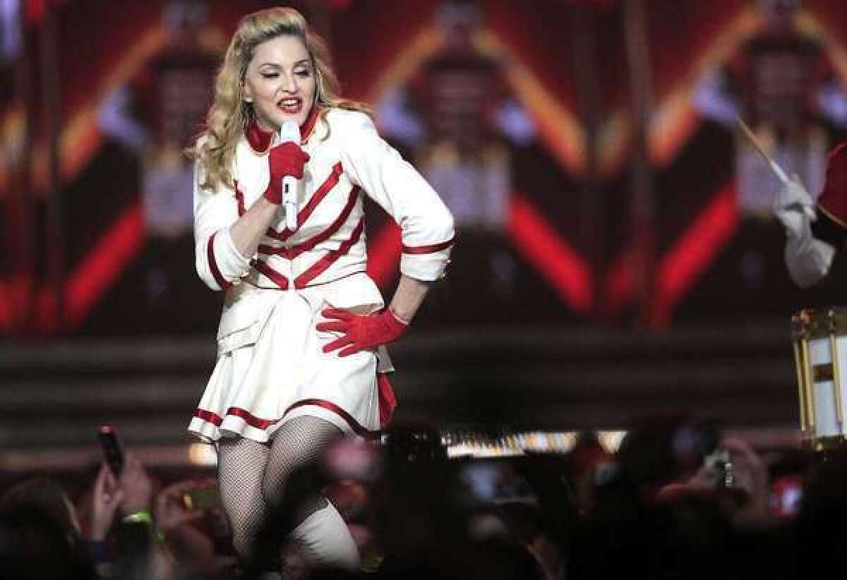 In Los Angeles, Madonna was not joined by Psy.