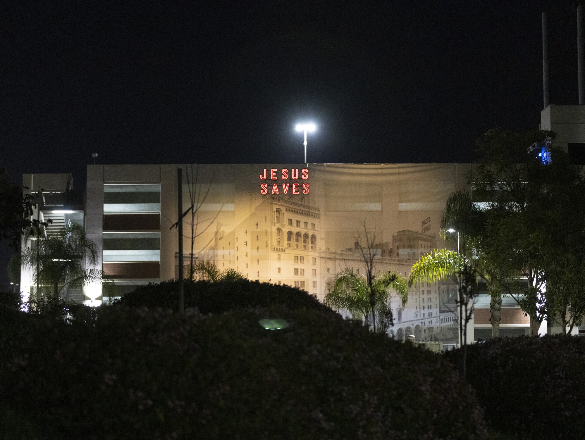 The Jesus Saves neon is a landmark at Biola.