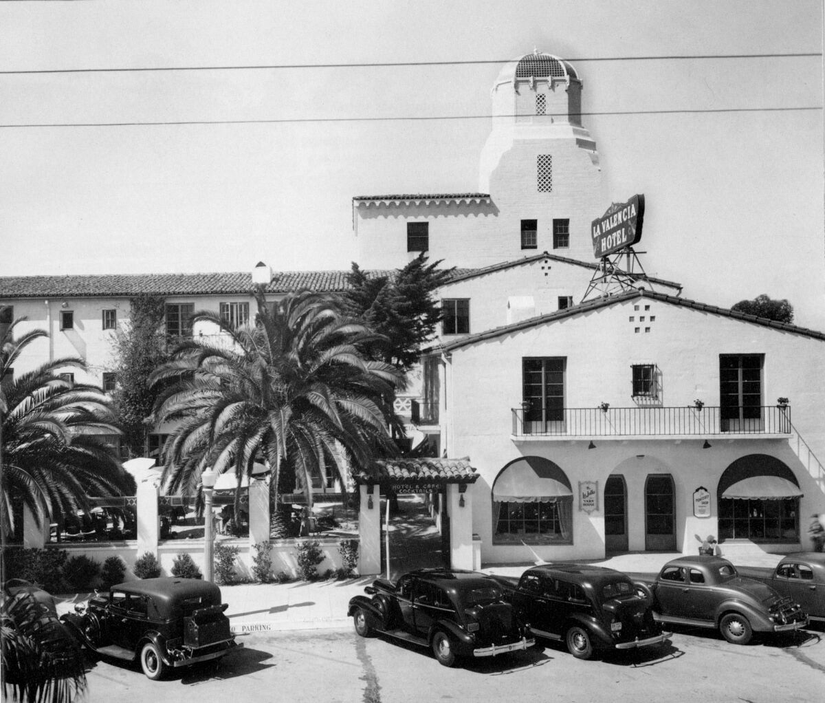La Valencia Hotel, pictured in 1937, opened in 1926.