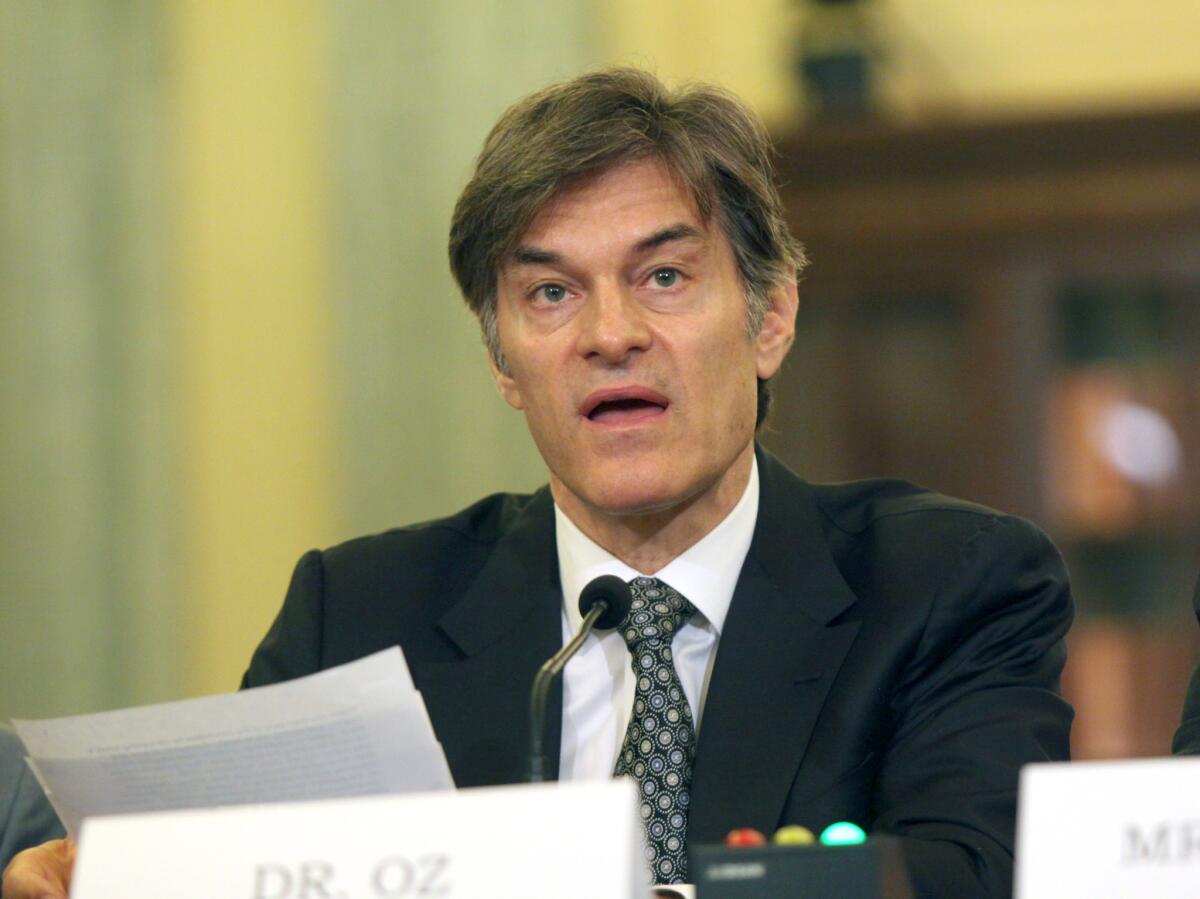 Dr. Mehmet C. Oz testifies on Capitol Hill in Washington, D.C., on June 17 before the Senate subcommittee on Consumer Protection, Product Safety, and Insurance hearing.