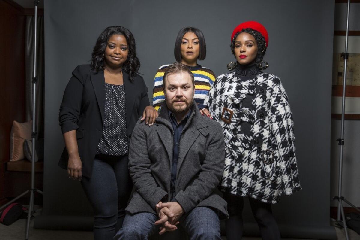 "Hidden Figures" director Theodore Melfi, was joined by the women of the cast -- Octavia Spencer, left, Taraji P. Henson and Janelle Monáe -- to talk about the film's effect.