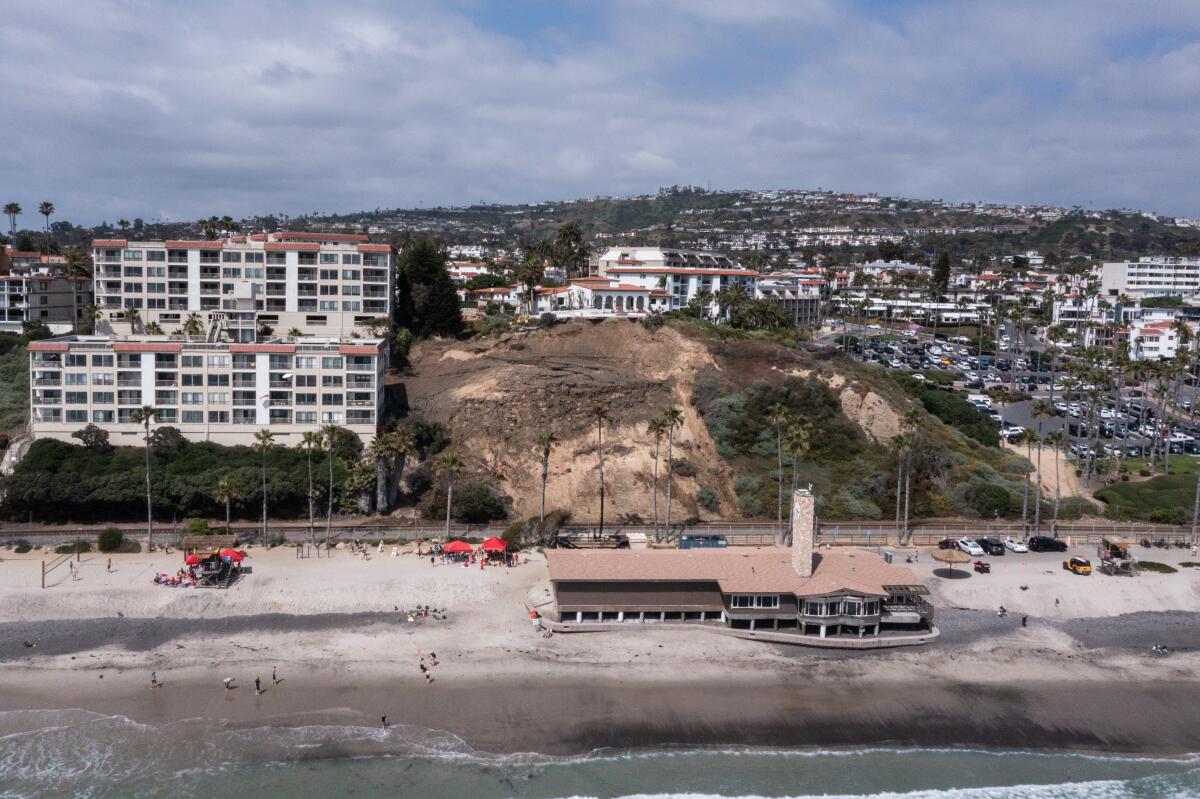 An aerial view of Casa Romantica in San Clemente .