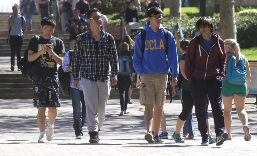 Students on the UCLA campus