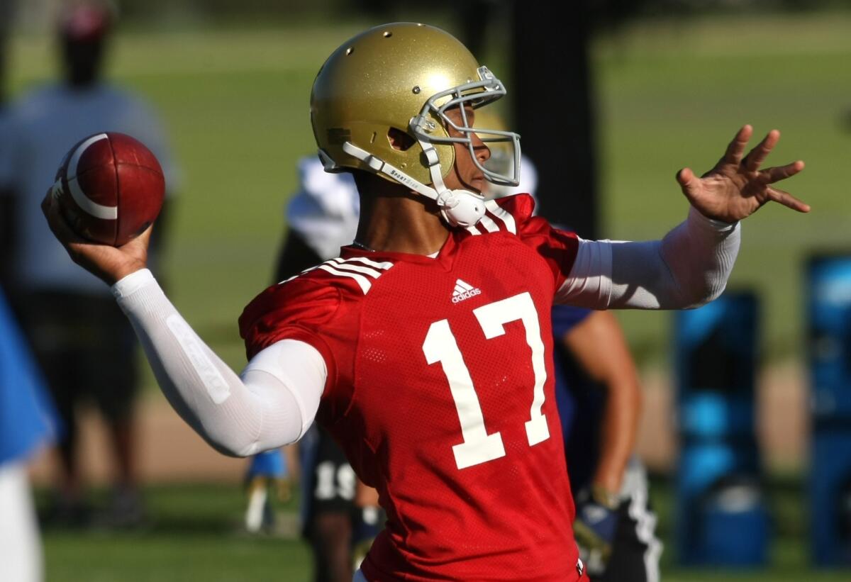 UCLA quarterback Brett Hundley looks to improve in his second season as UCLA's quarterback.