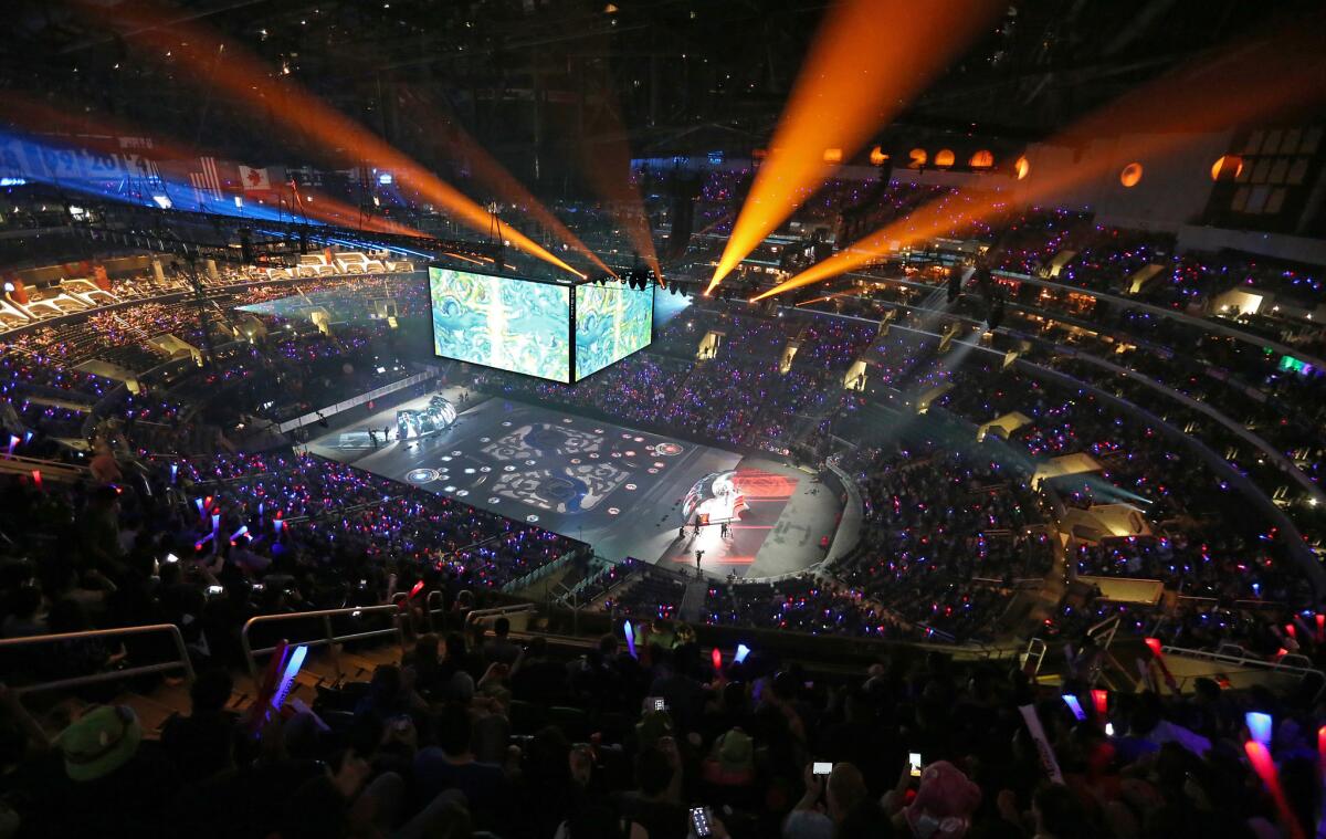 A large crowd gathered at Staples Center in Los Angeles last month for the "League of Legends" World Championship.