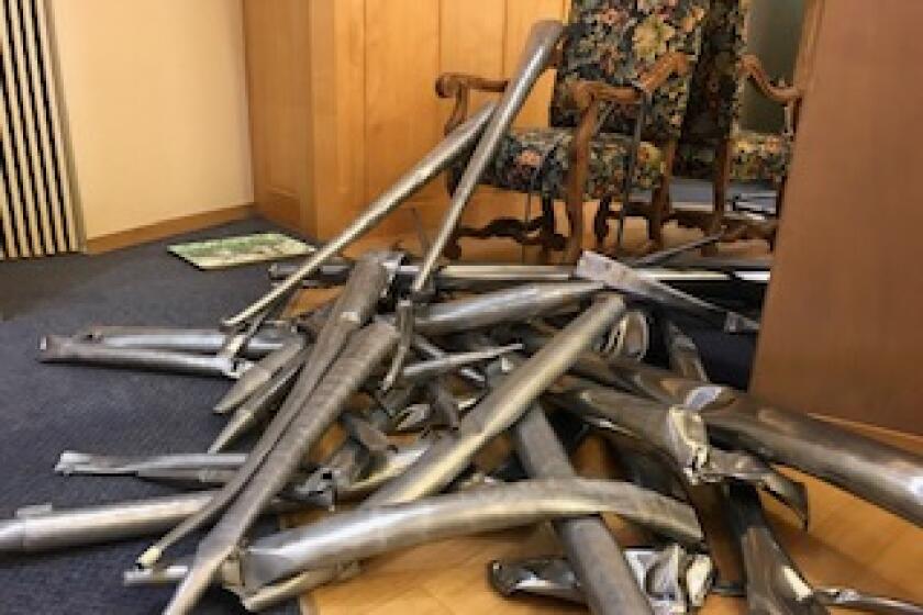 An organ in a La Mesa church was vandalized on Tuesday and police arrested a suspect a short time later.