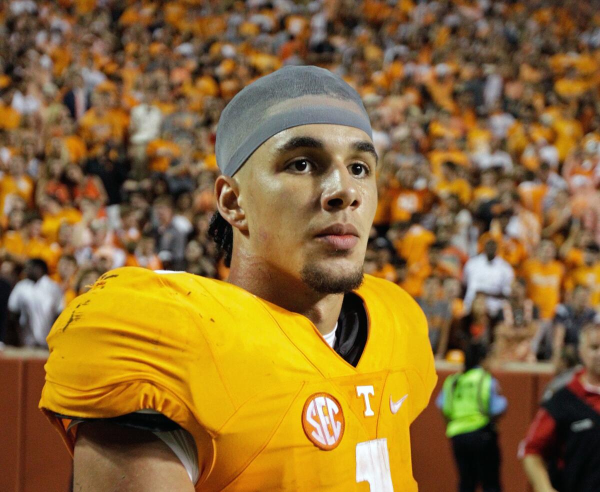 Tennessee running back Jalen Hurd (1) is seen after a game against Appalachian State on Sept. 1.