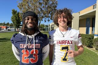 Chatsworth running back Isaiah Moreau (left) and Fairfax quarterback Ivan Levant will face off 