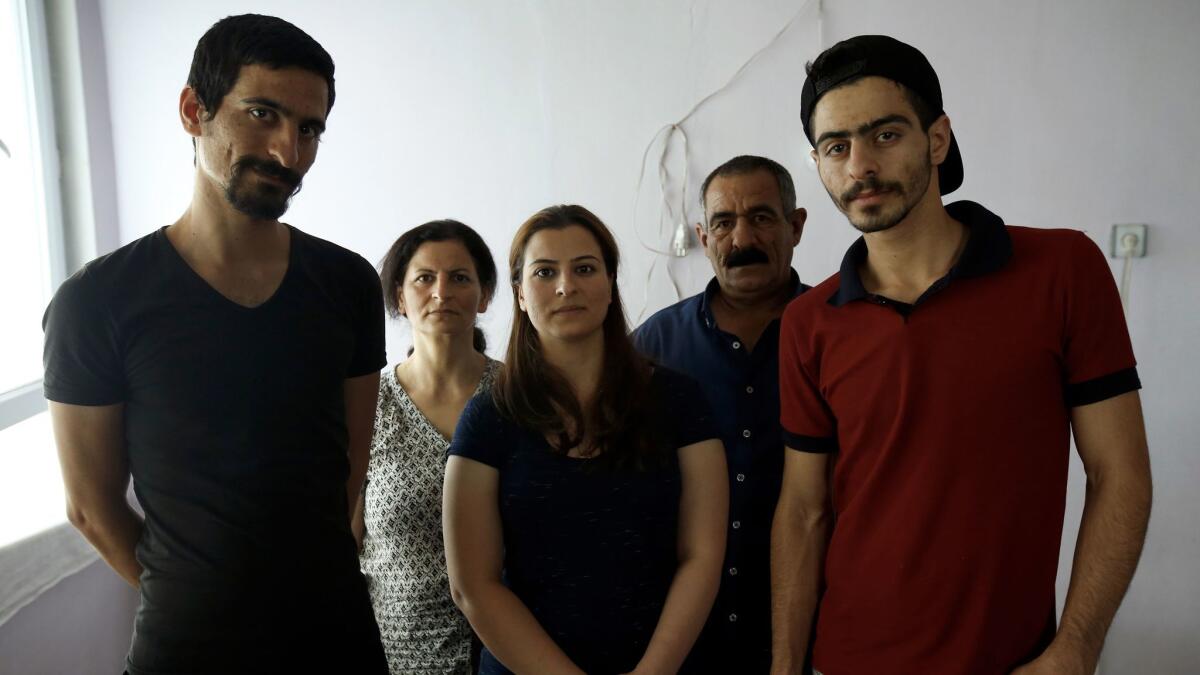 The Moradi family, from left; Sirvan, Fanoos, Delnia, Seid and Saman.