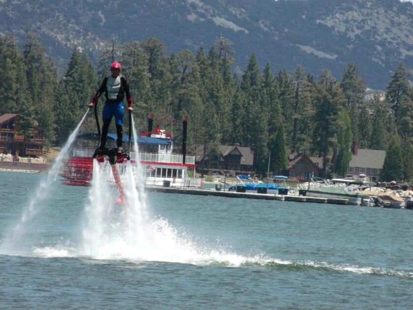 Big Bear Lake Now you can 'flyboard" across the water Los Angeles Times