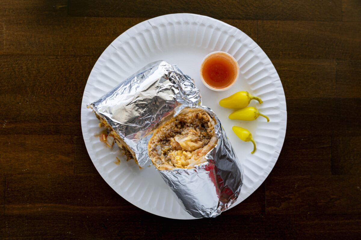 The Combination Burrito at Olympic Burger.