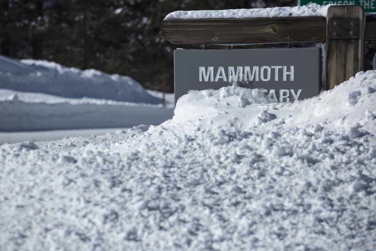 Snow blankets the Sierra Nevada in Mammoth Lakes, Calif.