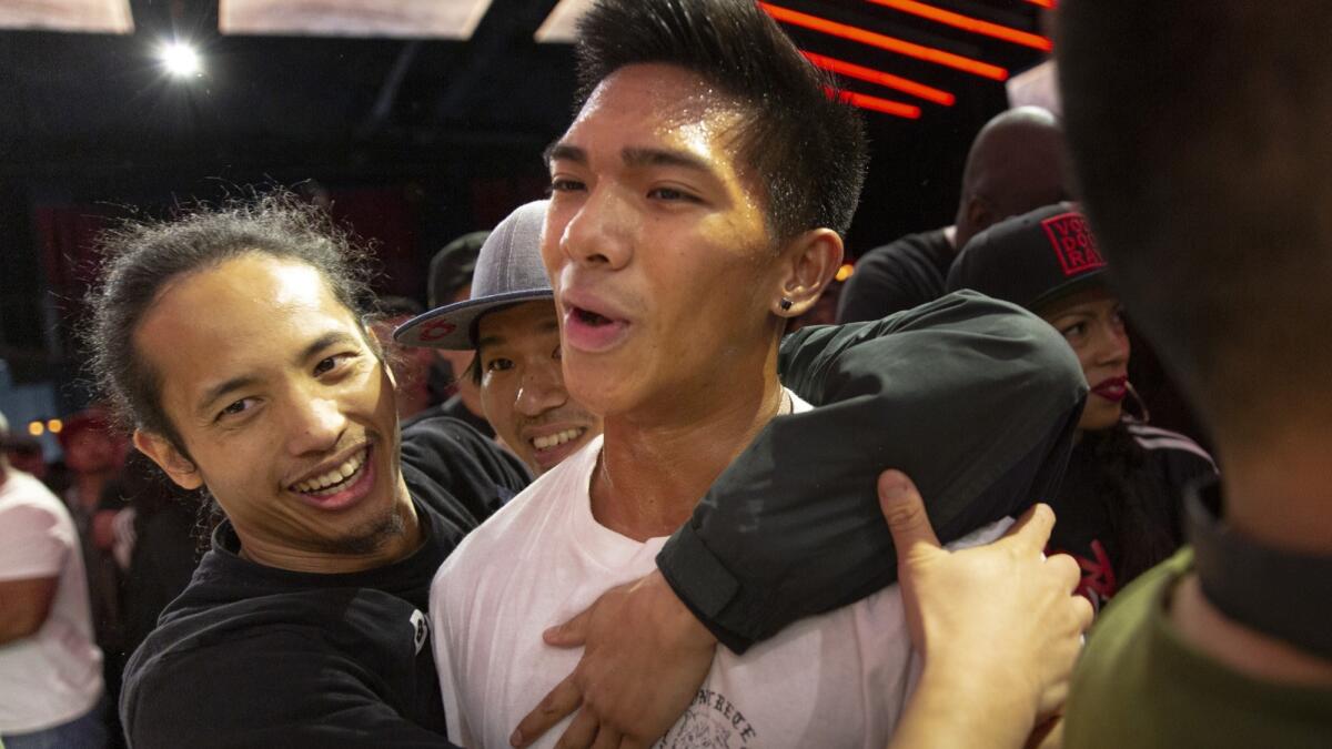 Nico Spins finished second to Yuri in the b-boy's bracket at the Red Bull BC One All Star Tour stop on April 27, 2019 at Academy LA in Hollywood.