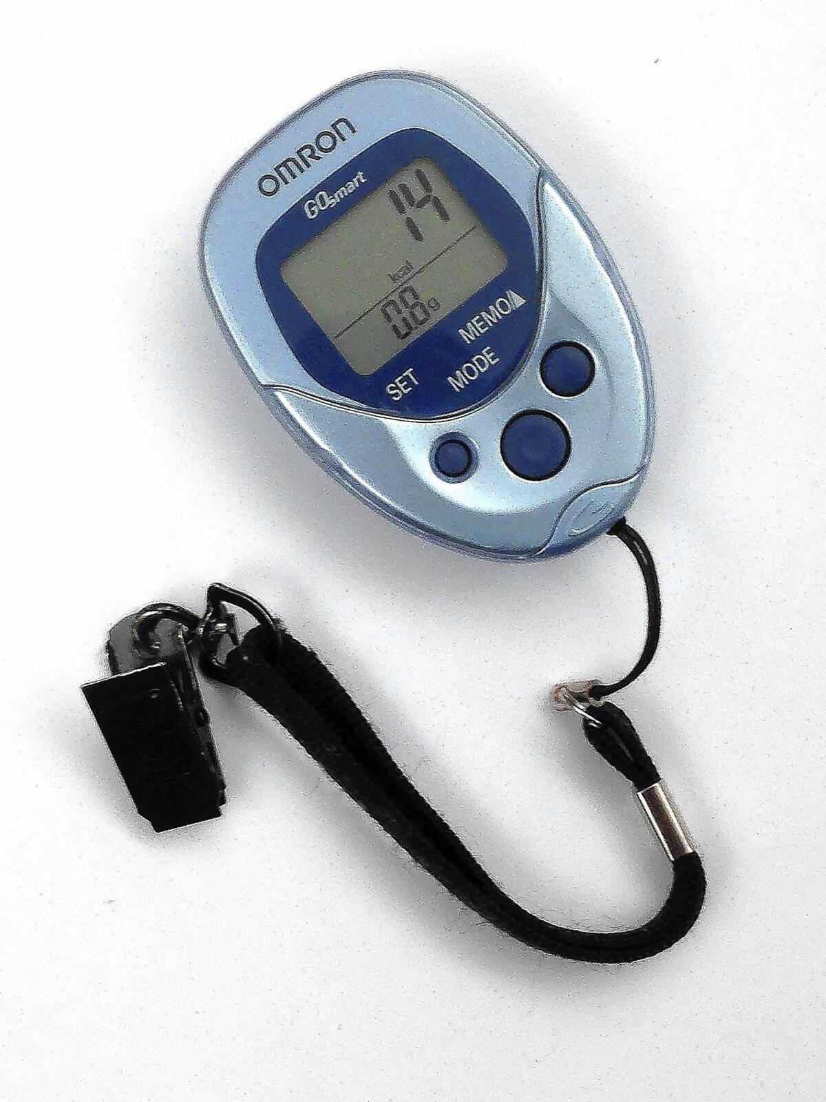The Omron HJ-112 model is a simple pedometer that costs about $28.