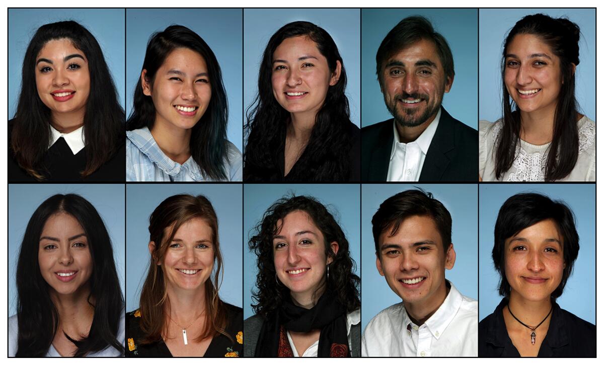 Members of the Los Angeles Times' Metpro class of 2018