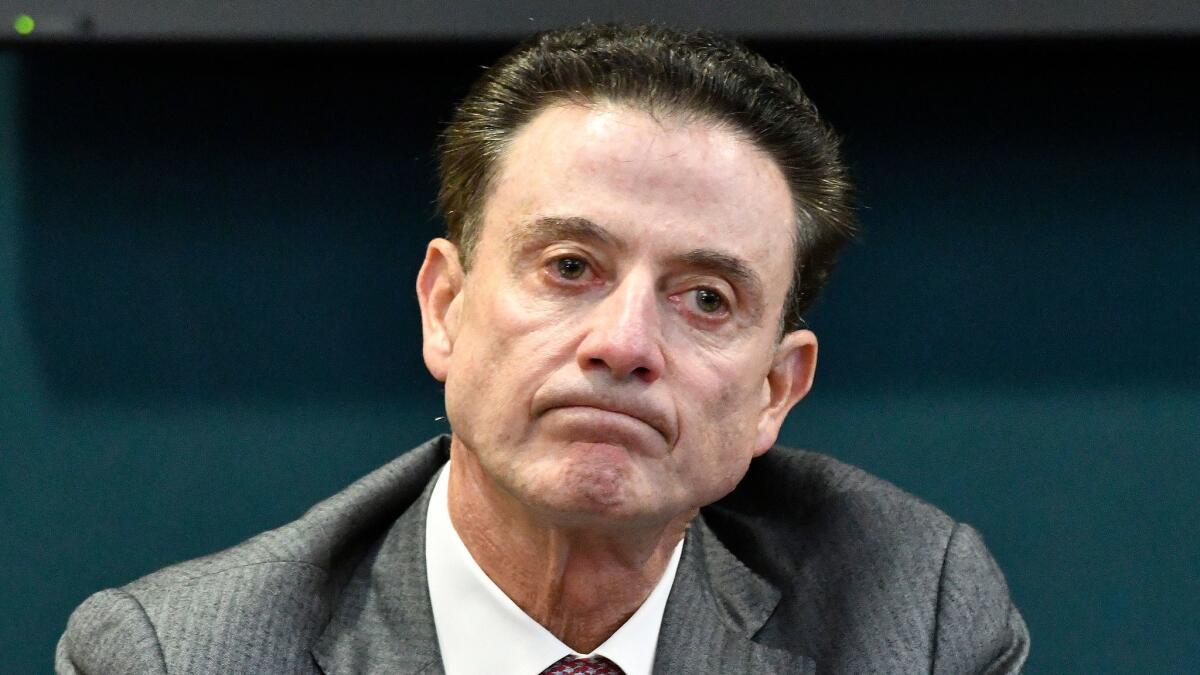 Louisville coach Rick Pitino speaks at a news conference on Oct. 20.