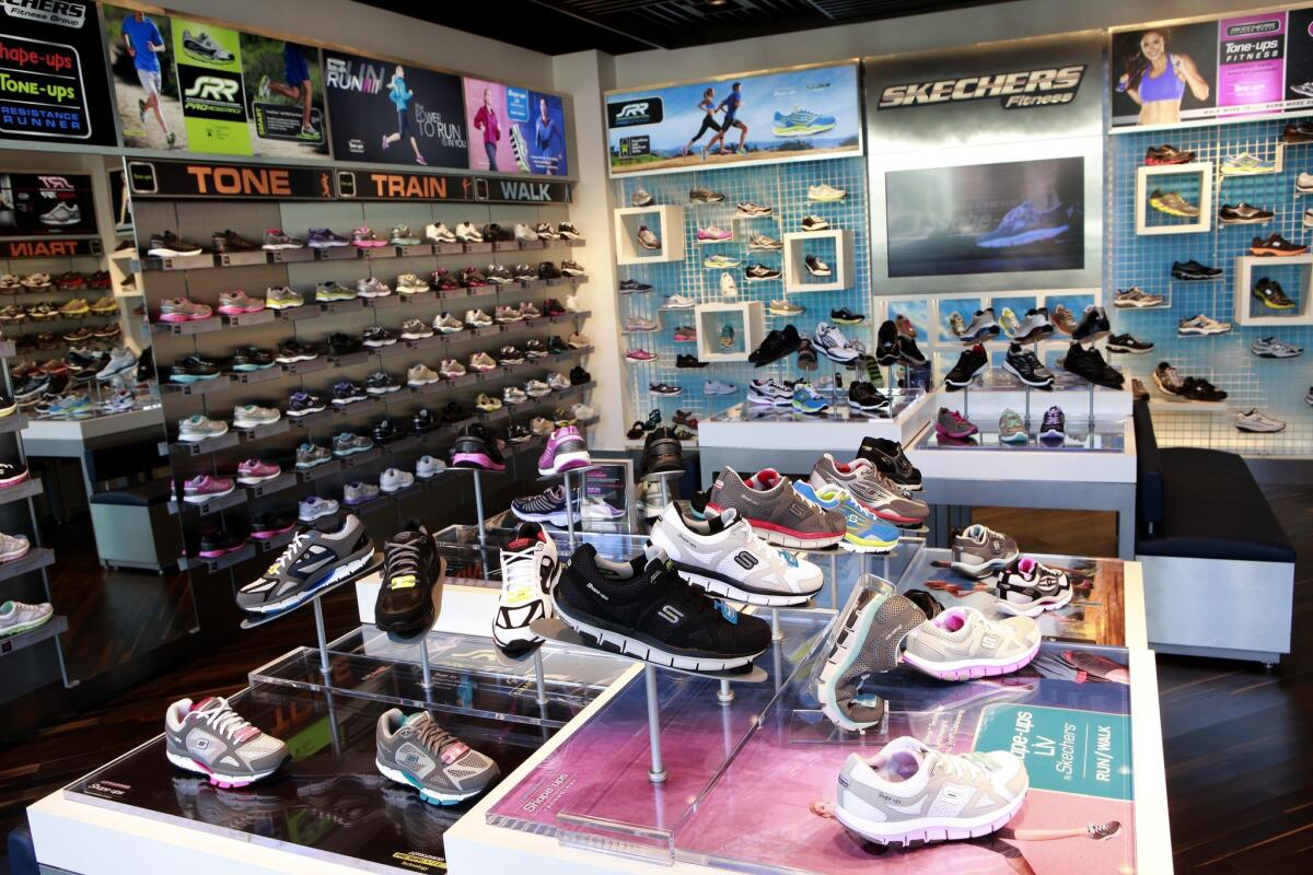 A Skechers store in Manhattan Beach, sans Clippers gear.