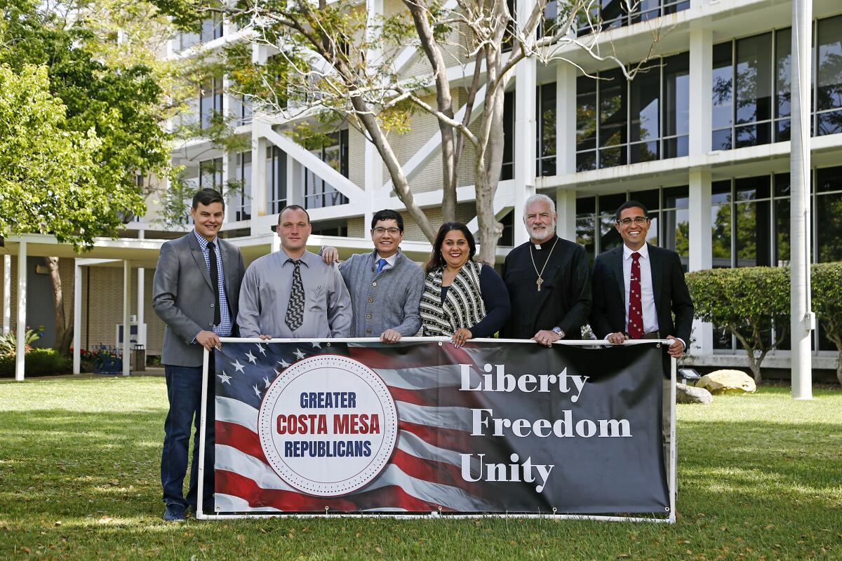Executive board members of the Greater Costa Mesa Republicans, a group that formed in January 2021.