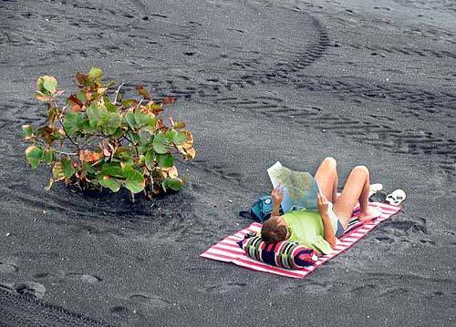 Black sand covers the handful of beaches on La Palma, 50 miles northwest of Tenerife. The beaches, including Cancajos, above, are considered some of the cleanest in Europe.
