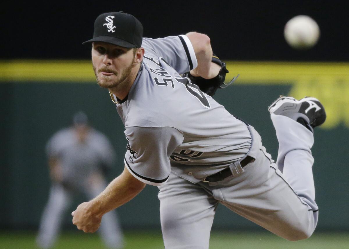 Chris Sale pitches against Seattle on July 18.