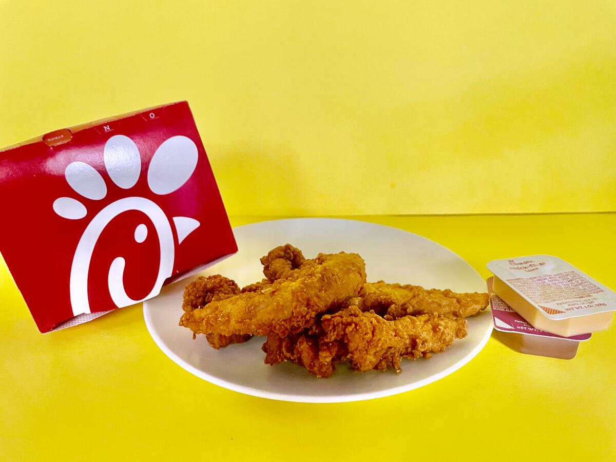 An order of Chick-fil-A Chick-n-Strips.