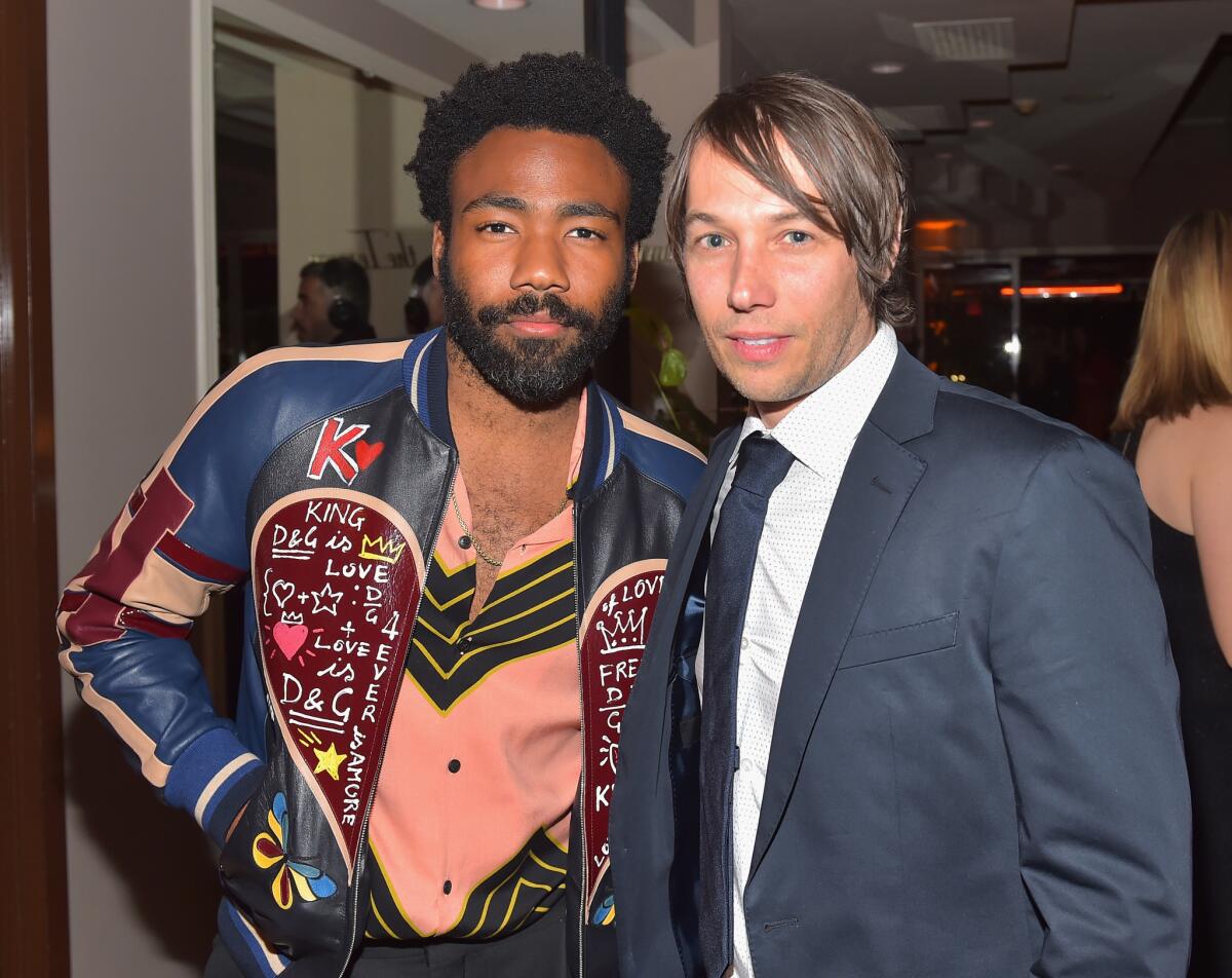 Donald Glover, left, and Sean Baker, wearing Hugo Boss, attend Esquire's "Mavericks of Hollywood" celebration on Tuesday in West Hollywood.