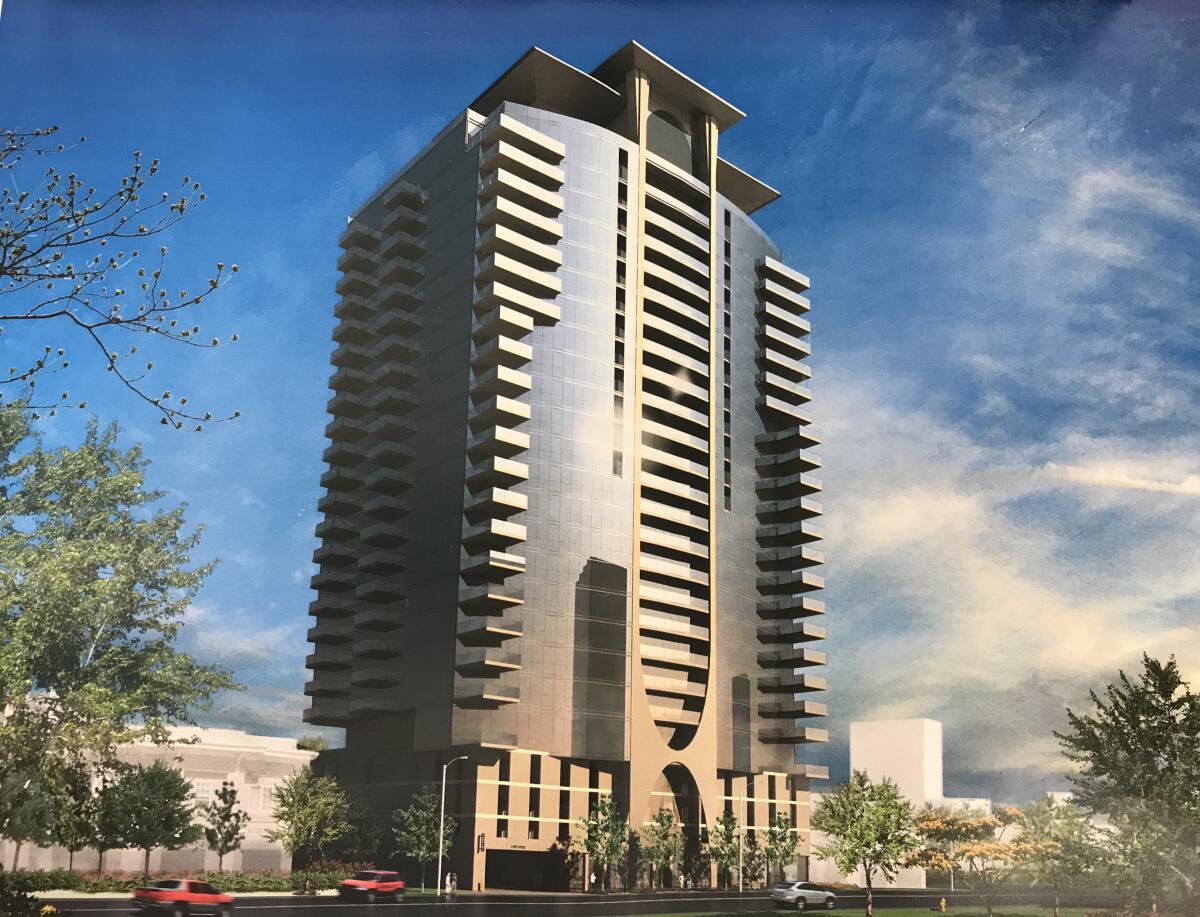 A rendering of the planned Koreatown tower.