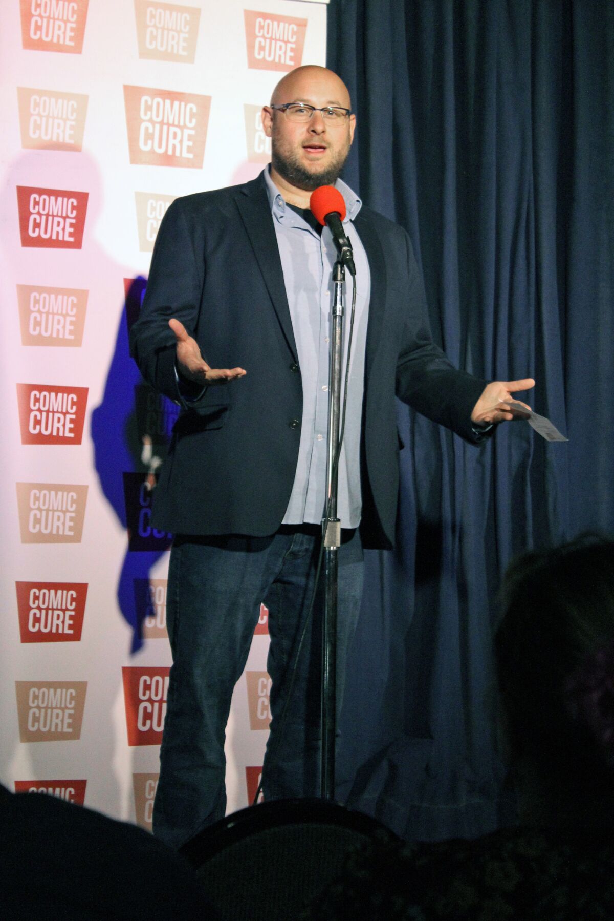 Comic Richy Leis finds his funny at the Ice House in Pasadena in support of Glendale Arts in April 2019.