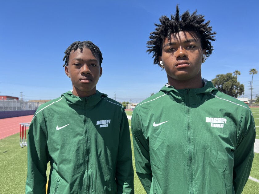 Dorsey's Mundy brothers, Mahki (left), a freshman, and senior Mykale have become standouts in track and field.