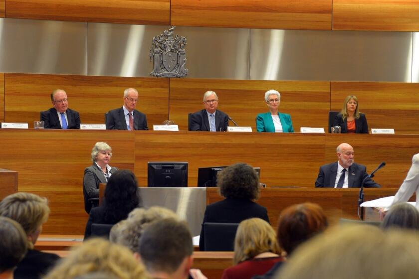 Gail Furness, senior counsel assisting the Royal Commission into the Sexual Abuse of Children, speaks during its first public hearing in Melbourne, Australia.
