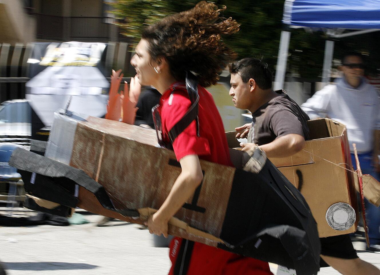 Photo Gallery: Custom-made cardboard cars raced at Tobinworld in Glendale