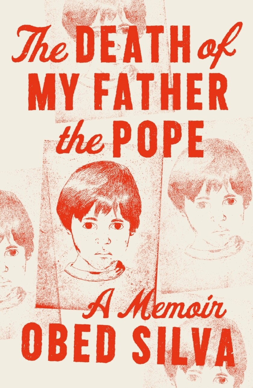 The cover of the book The Death of My Father the Pope features drawings of a little boy's head.