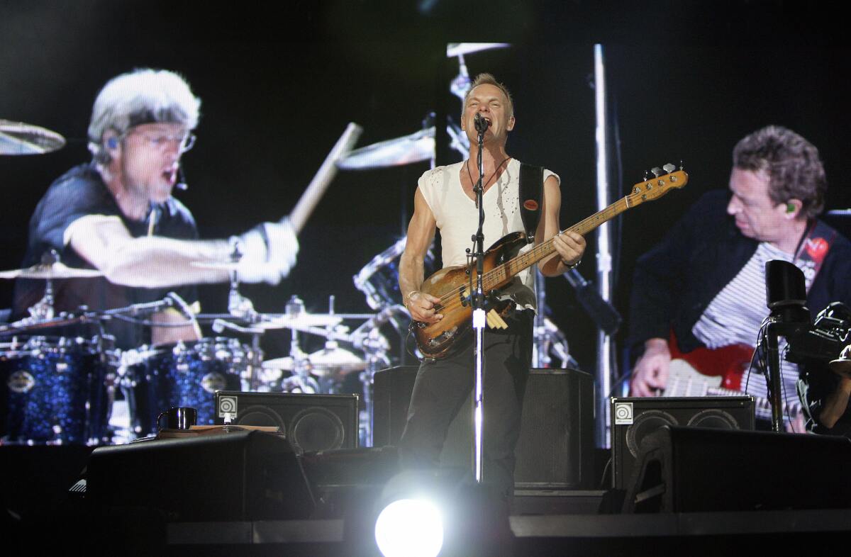 Sting (center), Stewart Copeland and Andy Summers of The Police 