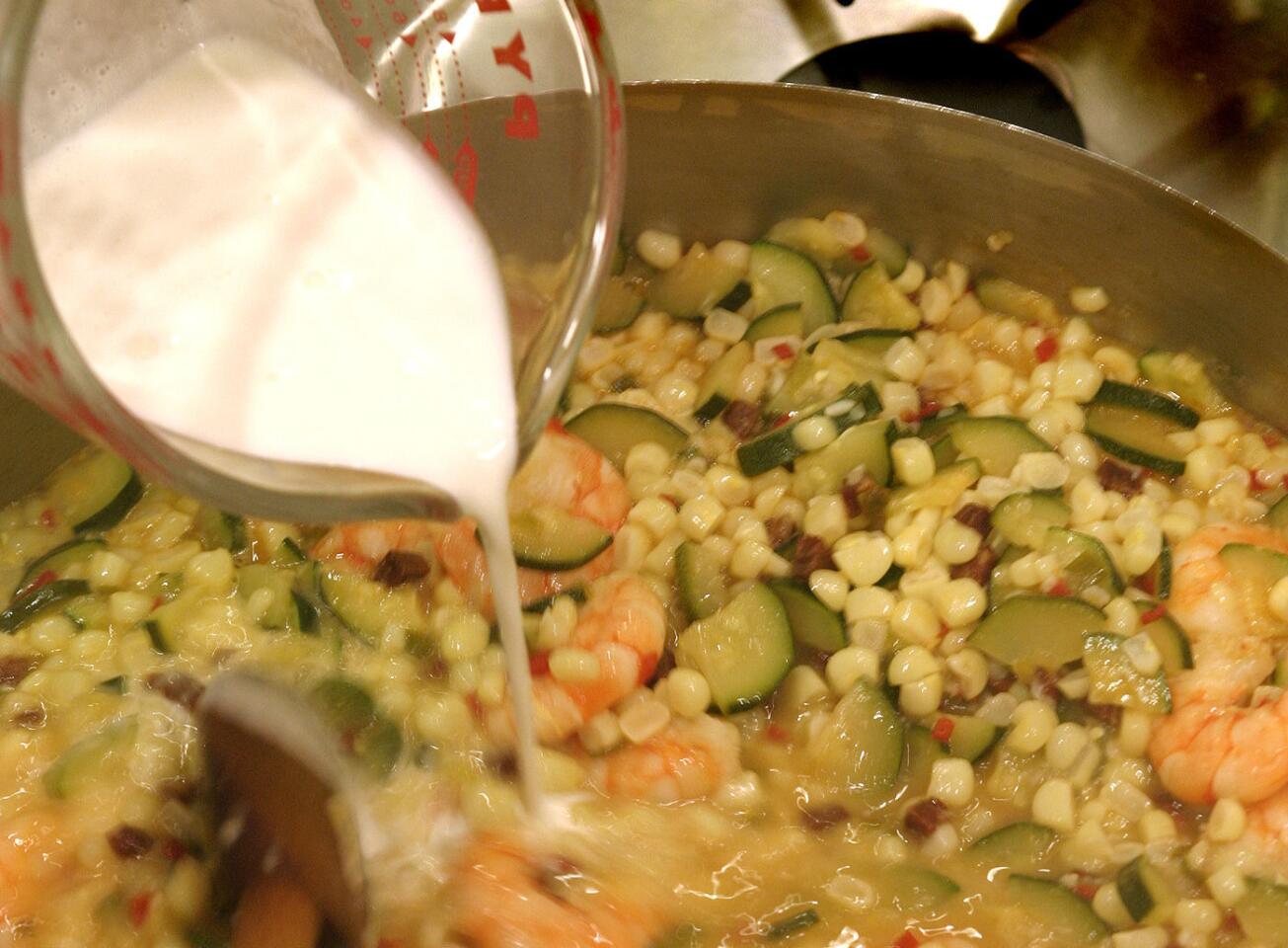 Sweet corn and shrimp "risotto"