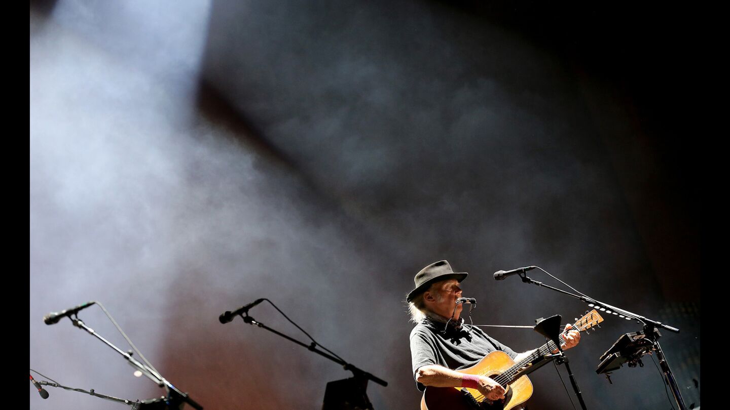 Neil Young performs at Weekend 2 of Desert Trip in Indio.