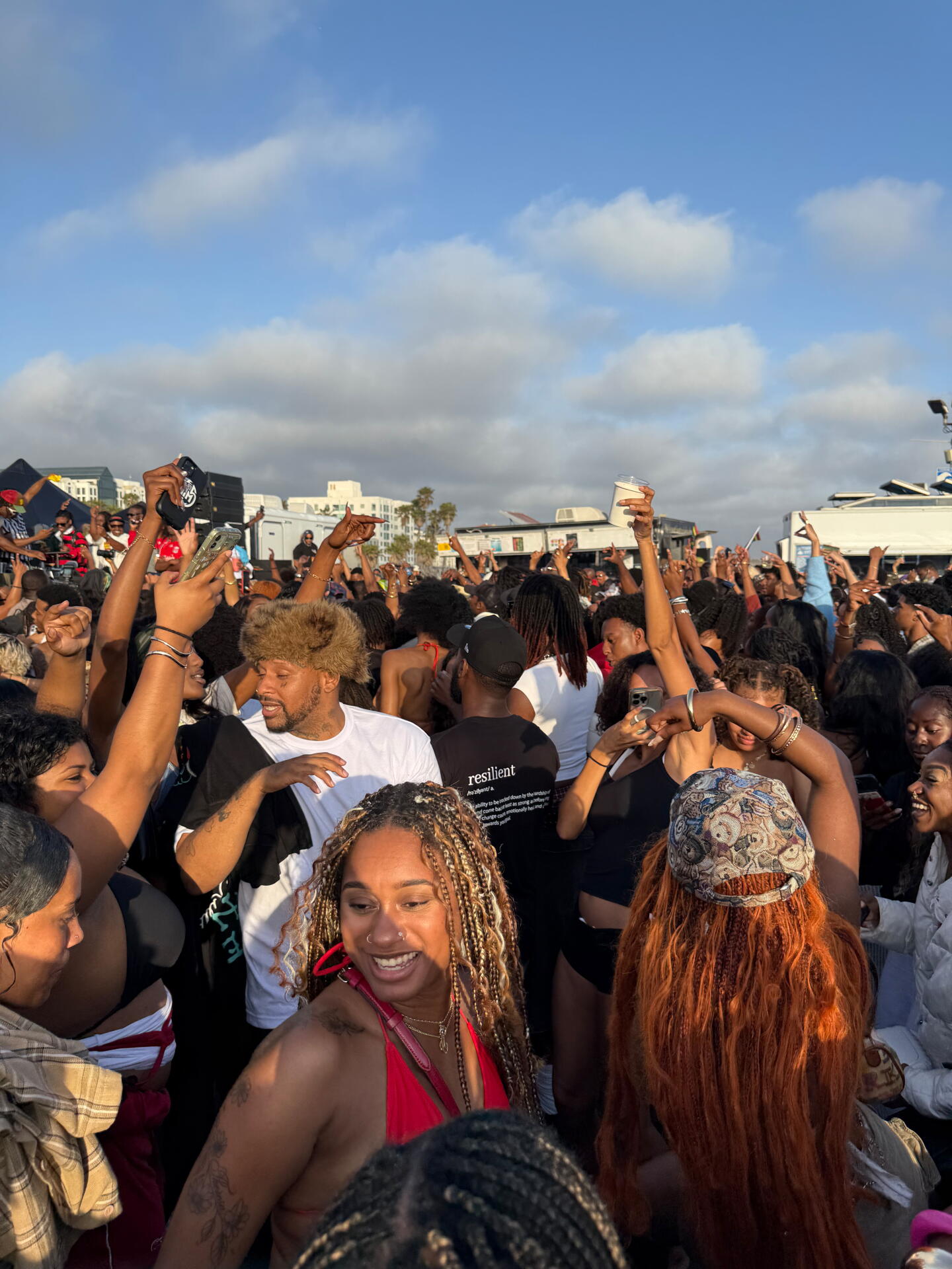 Club Celebration Rapper Ebony Beach Club's Juneteenth celebration on the Santa Monica Pier ...