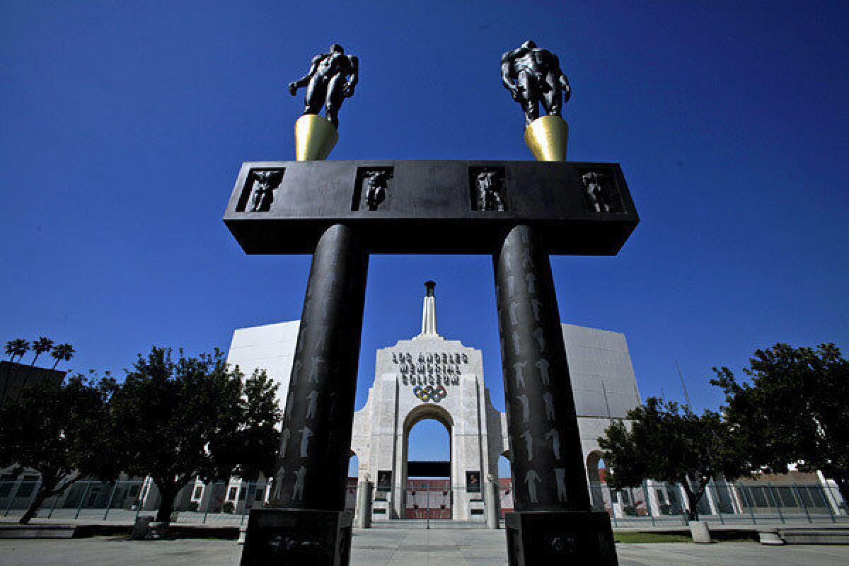 The Los Angeles Memorial Coliseum.