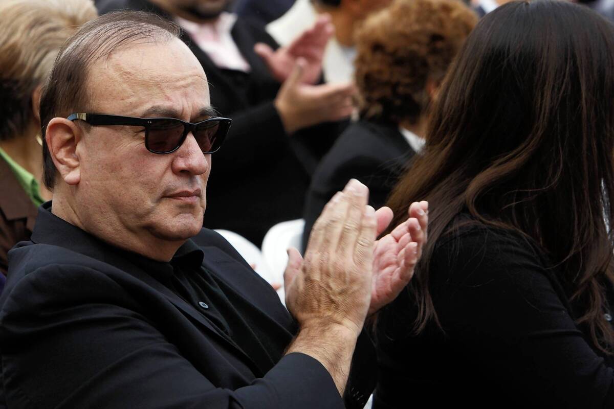 Charles Calderon attends a memorial service for his sister-in-law Marcella Calderon in 2012. The Calderon family's rise to political power began with Charles, 63, a moderate Democrat who won a seat on the Montebello Unified School District board at age 29 in 1979 and was elected to the Assembly in 1982.