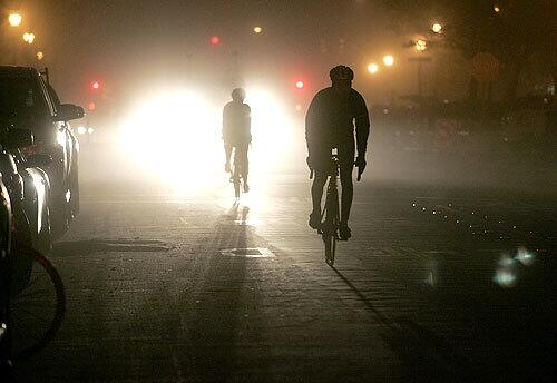 Riders arrive at 5:30 a.m. for the Solvang Century. Cyclists may ride six days a week for 10 weeks to train.