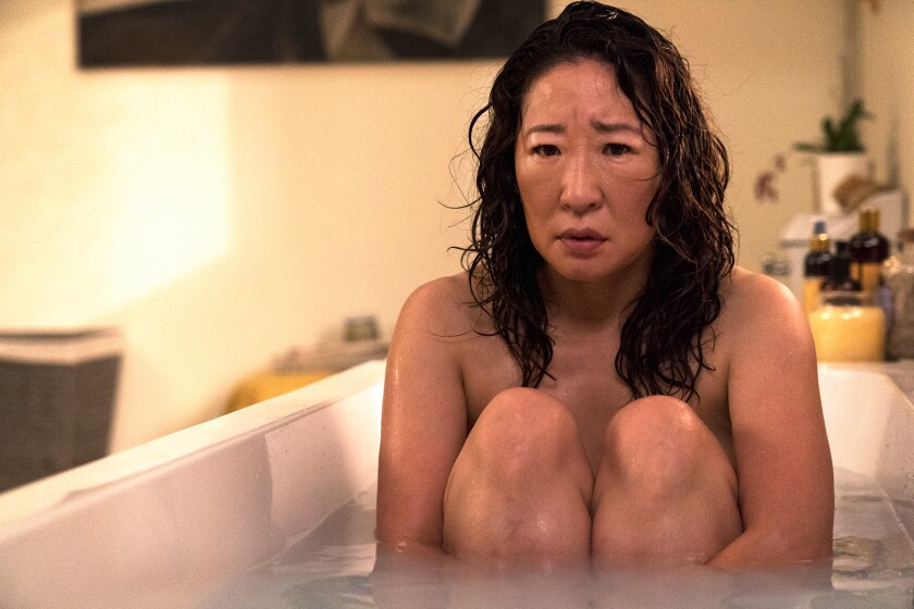 Sandra Oh as Eve Polastri in the first episode of "Killing Eve's" second season.