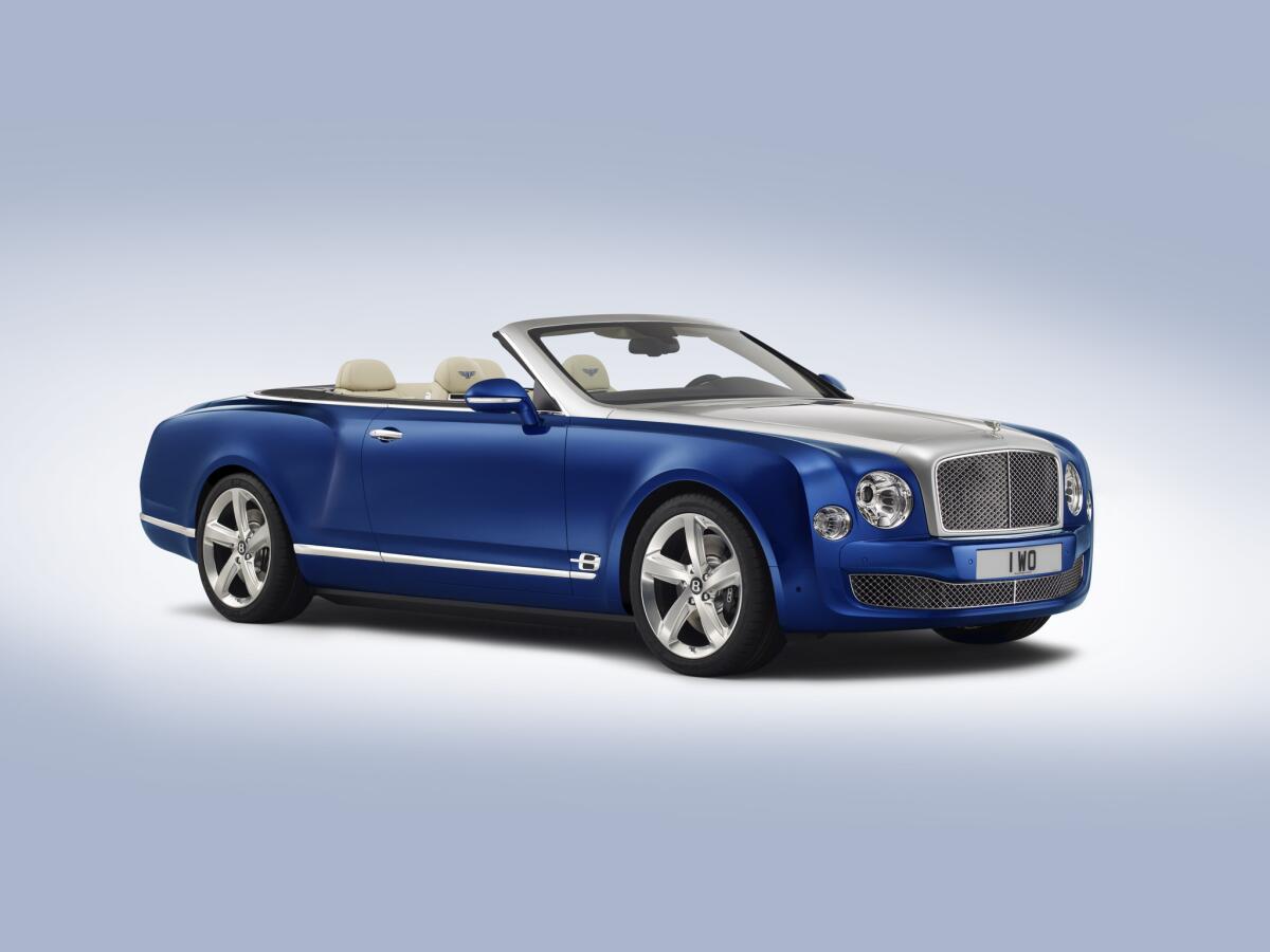 Bentley unveiled this Grand Convertible ahead of its appearance at the L.A. Auto Show. It's a concept car based on the Mulsanne Speed sedan that will probably see production.
