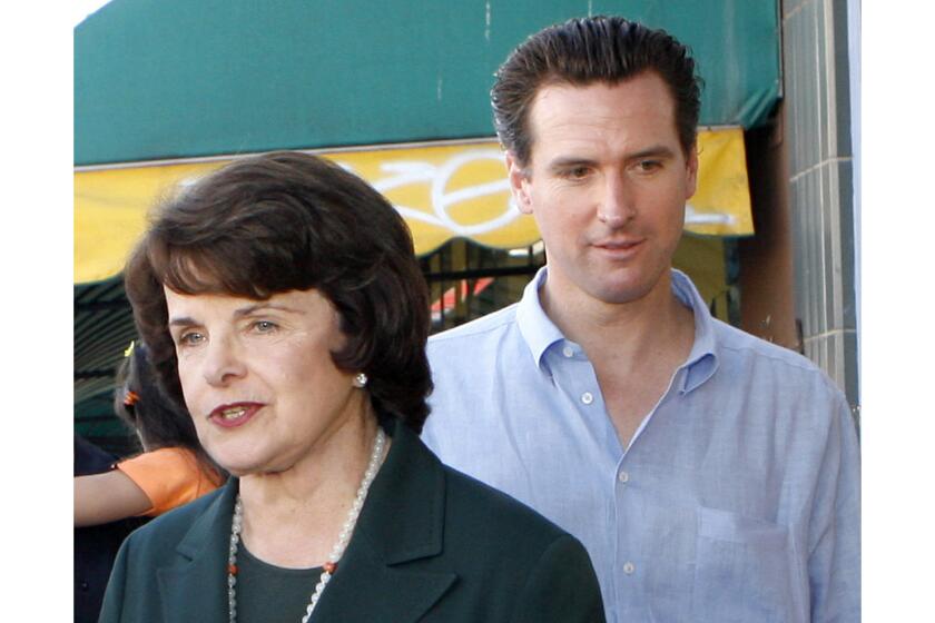 Oct. 2006 photo of Sen. Dianne Feinstein and then San Francisco Mayor Gavin Newsom.