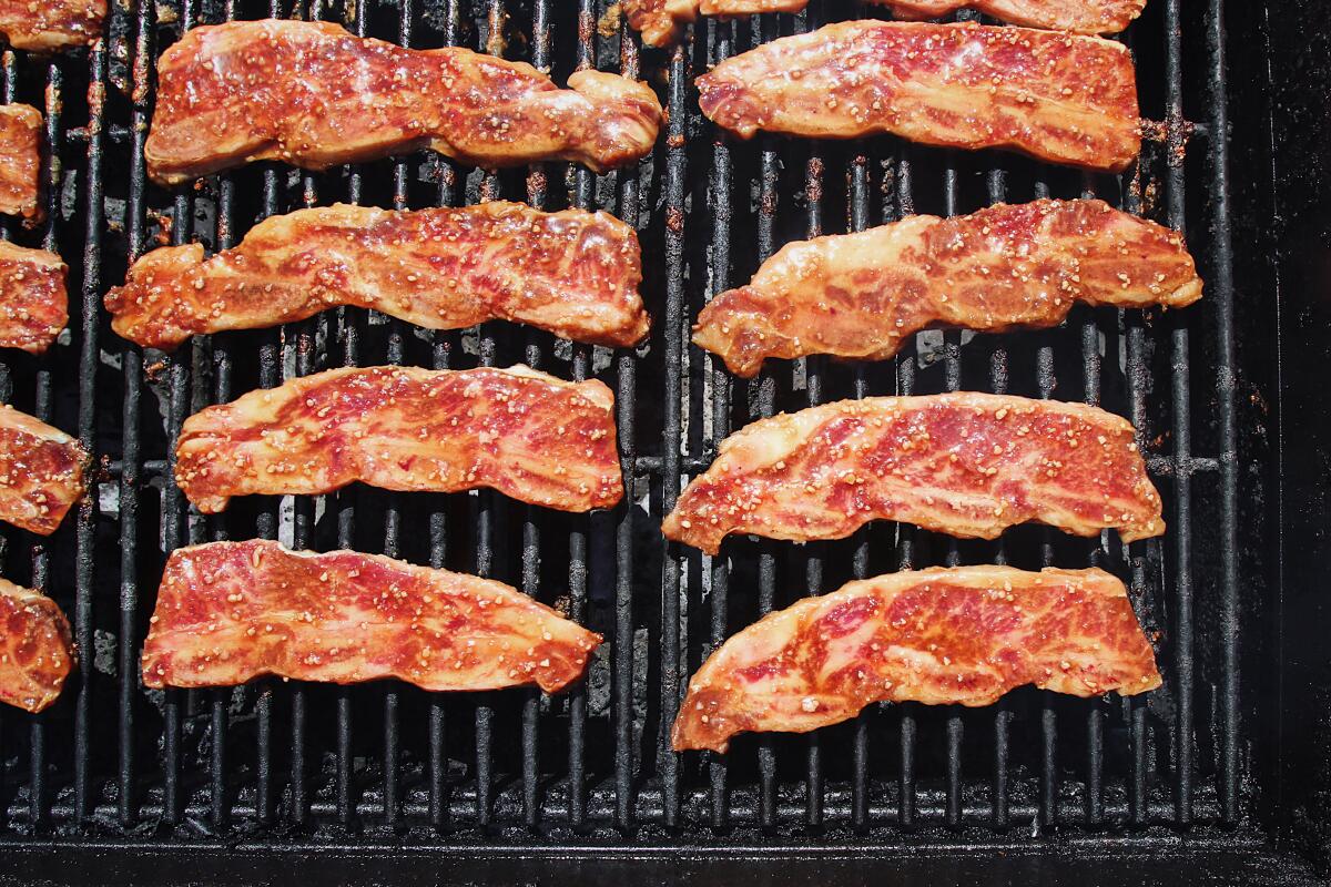 Taste of the Pacific's beef short ribs on the grill at Filled Market.