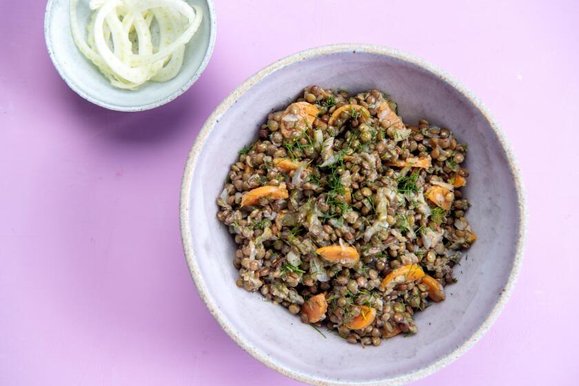 LOS ANGELES, CA-June 28, 2019: Fennel and Lentil Salad with Dill on Friday, June 28, 2019. Food styling by Genevieve Ko. (Mariah Tauger / Los Angeles Times)
