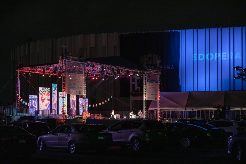 The San Diego Opera presented "La Bohème" as a drive-in production last fall to adhere to COVID-19 safety restrictions.